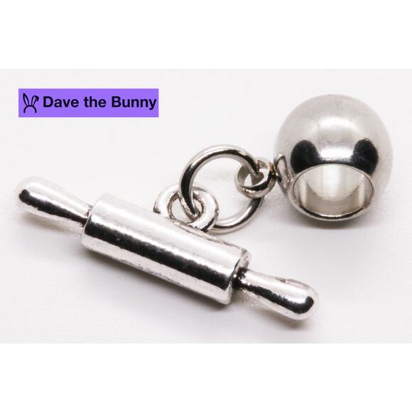 Rolling Pin Necklace with Stainless Steel Snake Chain, Baking Supplies Fashion - Picture 3 of 7